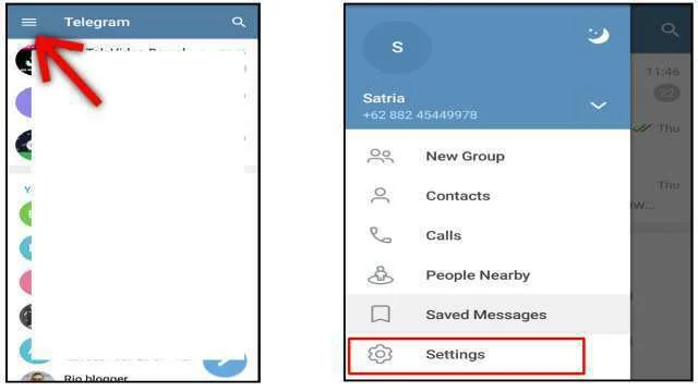 Buka aplikasi Telegram di PC Anda.
Kemudian tap ikon garis tiga pada pojok kiri atas.
Selanjutnya pilih menu Settings.
Lalu pilih menu Language.
Silahkan pilih bahasa yang diinginkan.
Selesai.